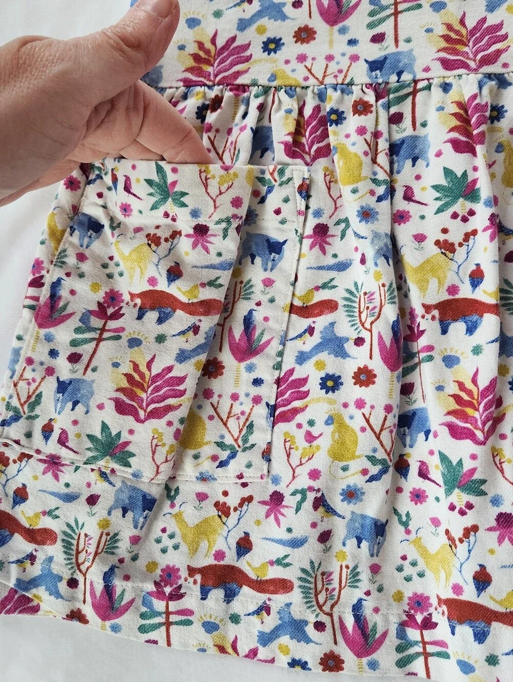 Tea Collection Floral & Woodland Animal Print Short-Sleeve Dress